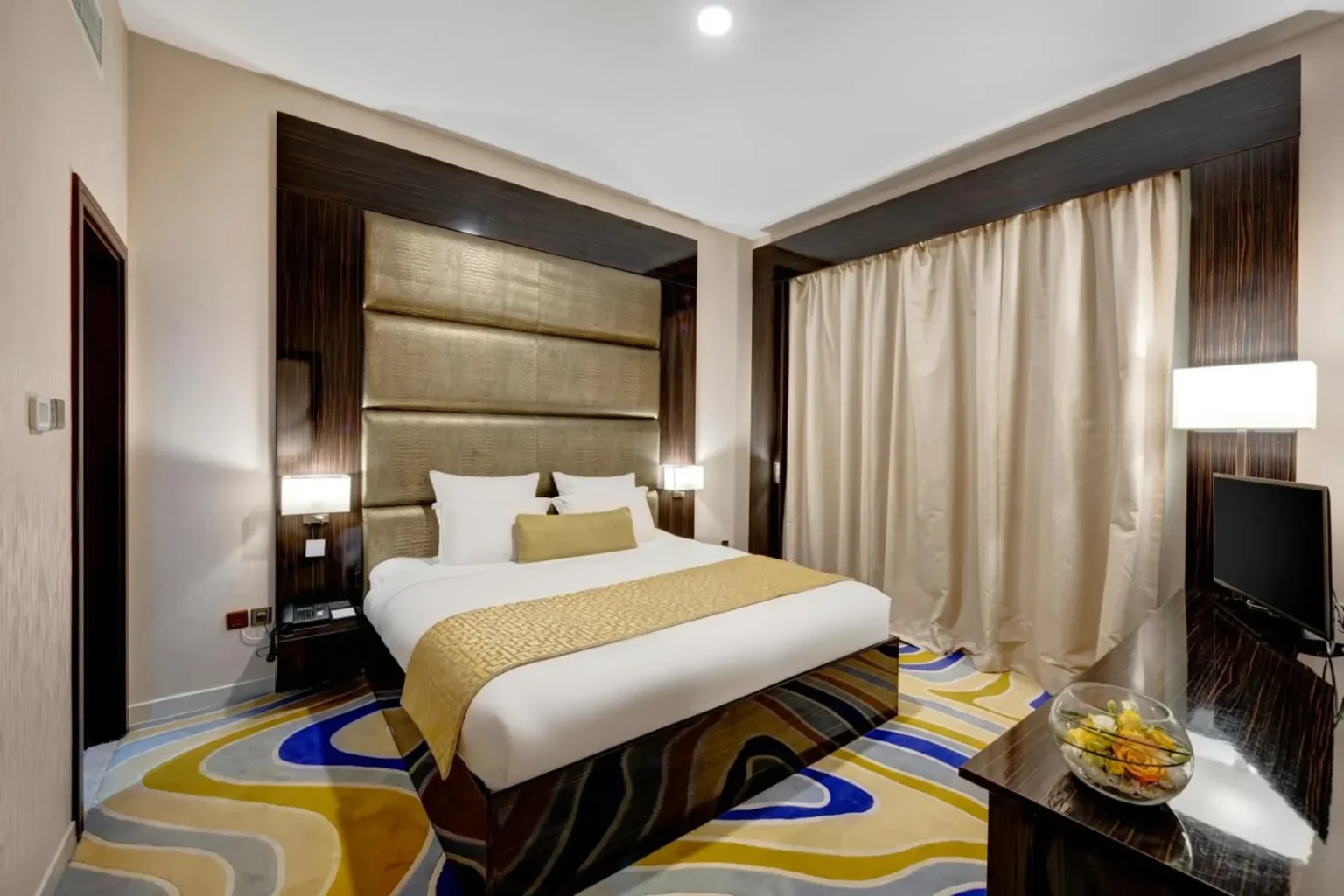King bedroom in the One Bedroom Premium King suite, Gevora Hotel Dubai