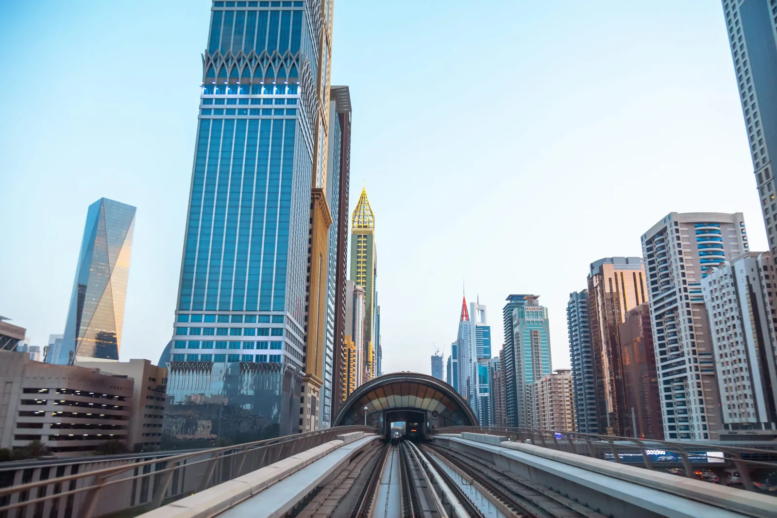 Dubai Financial Centre Metro Station on the Red Line in Dubai.